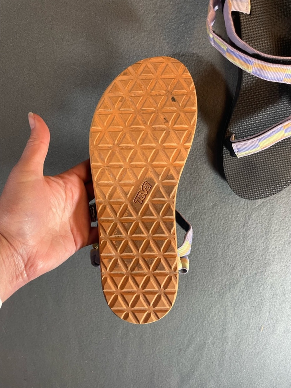 Teva Pastel Striped Strap Sandal in Lavender, Yellow and Black - Picture 4 of 6